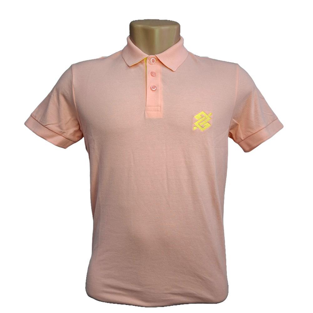 Camiseta Polo Pique Bordada Premium Masculina Slim - Rosa - 3