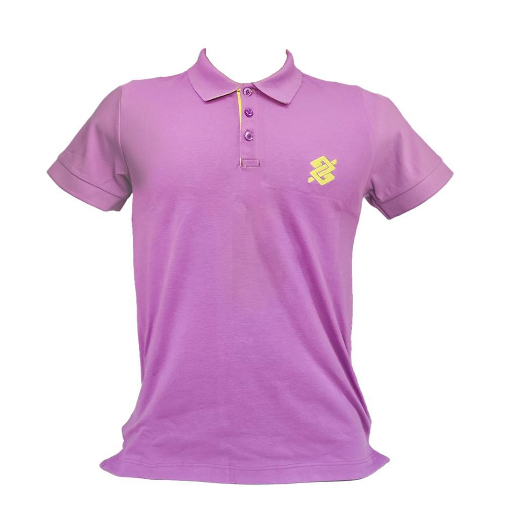 Camiseta Polo Pique Bordada Premium Masculina Lilás - 2