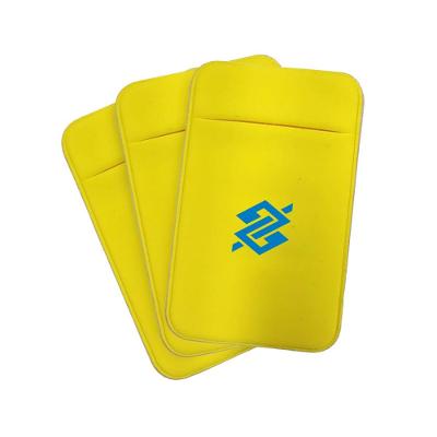 Kit com 03 Porta Cartão para Celular em Lycra - Amarelo