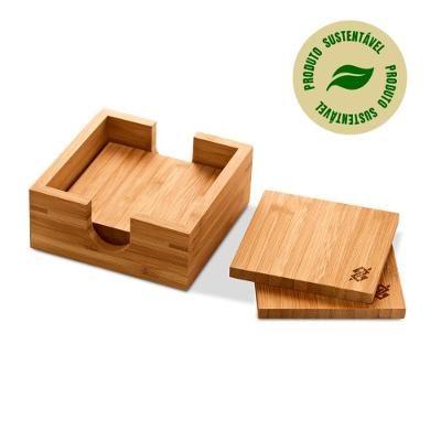 Kit de 4 Porta Copos em Bambu