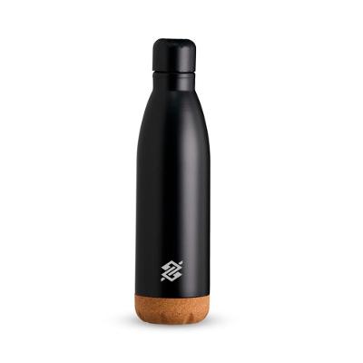 Garrafa Térmica Inox Com Detalhe em Cortiça 500ml - Preto