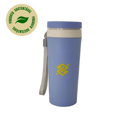 Copo Fibra de Bambu com Parede Dupla 350ML - Azul