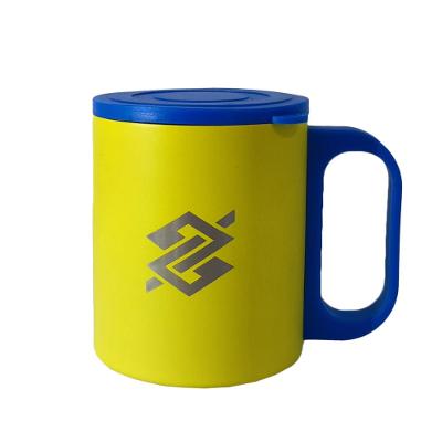 Caneca em Inox 180 ML - Azul e Amarelo