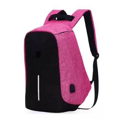 Mochila Poliéster Anti-Furto USB - Rosa