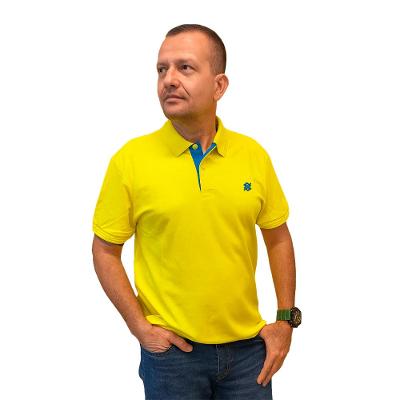 Camiseta Polo Bordada Premium Masculina - Amarela Institucional
