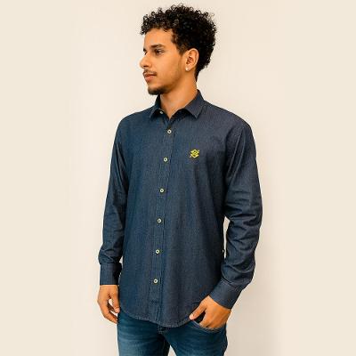 Camisa Jeans Premium Manga Longa Masculina Slim