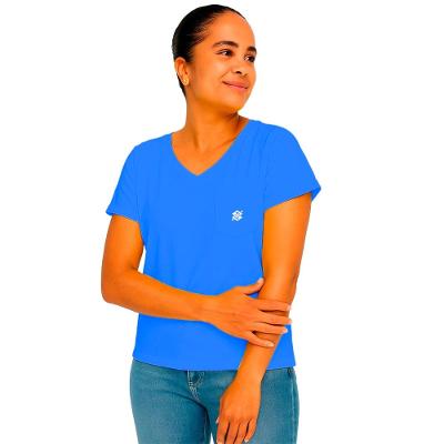 Camiseta T-Shirt Feminina em Meia Malha AZUL - Sustentável