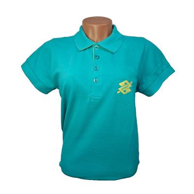 Camiseta Polo Pique Bordada Premium Feminina Verde