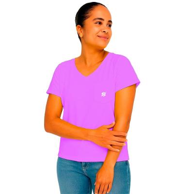 Camiseta T-Shirt Feminina em Meia Malha LILÁS  - Sustentável