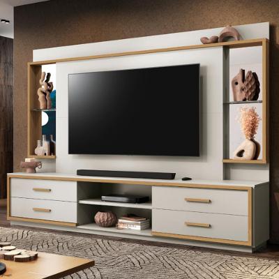 Estante Home para TV Até 75 Polegadas 4 Gavetas 240cm com Rodízios Leni EDN Móveis