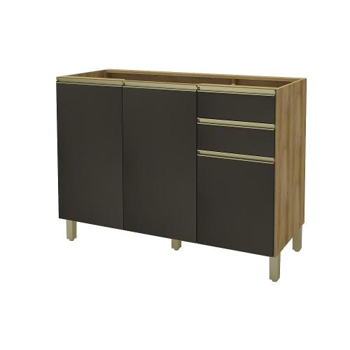 Balcão de Cozinha 3 Portas 2 Gavetas Sem Tampo 120cm Star Indekes