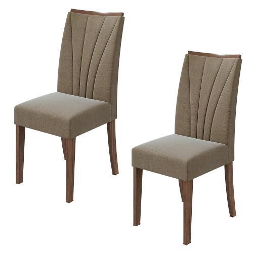 Conjunto 2 Cadeiras Estofadas MDF Apogeu Lopas