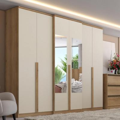 Guarda Roupas Casal com Espelho 6 Portas 4 Gavetas Valência Glass THB