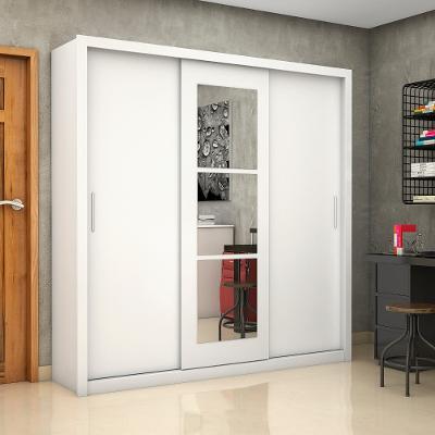 Guarda Roupa Casal 3 Portas 4 Gavetas com Espelho Clarice Carioca Móveis