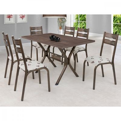 Conjunto Mesa Tampo BP TOK e 6 Cadeiras Luna Ciplafe