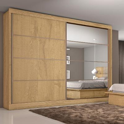 Guarda Roupa Casal 2 Portas 6 Gavetas com Espelho Sevilha Flex Color em MDF Made Marcs