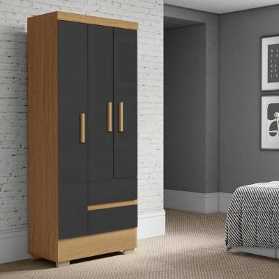 Guarda-Roupa Solteiro 3 Portas 2 Gavetas com Pés Coimbra Aramóveis