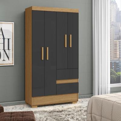 Guarda Roupa Solteiro 4 Portas 2 Gavetas com Pés Coimbra Aramóveis