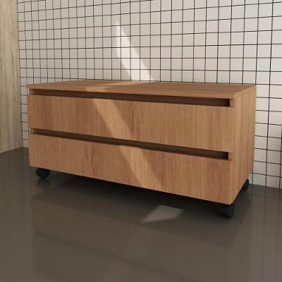 Gabinete para Banheiro com rodízios 2 Gavetas BN3603 Tecnomobili