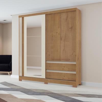 Guarda Roupa Solteiro Espelho 2 Portas 2 Gavetas Condor Atualle