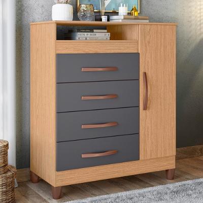 Cômoda 4 Gavetas 1 Porta Flex Turquesa Albatroz