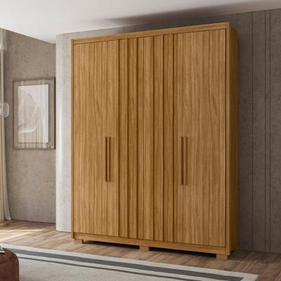 Guarda Roupa Solteiro 4 Portas 3 Gavetas Ripado California Moval
