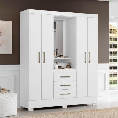 Guarda Roupa Casal 4 Portas 3 Gavetas Flex Paris Aramóveis