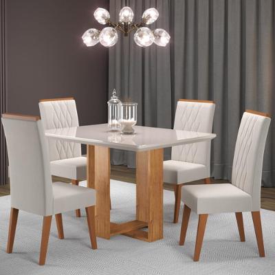 Conjunto Sala de Jantar Mesa Caxias 6 Cadeiras Cristal Viero
