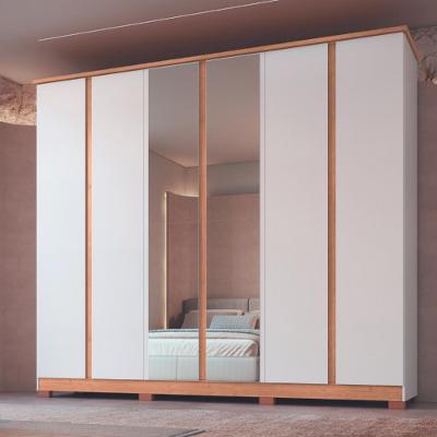 Guarda Roupa Casal com Espelho 6 Portas 4 Gavetas Zeus Móveis Castro