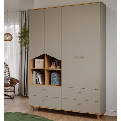 Guarda Roupa Infantil 4 Portas 4 Gavetas Casinha Permóbili