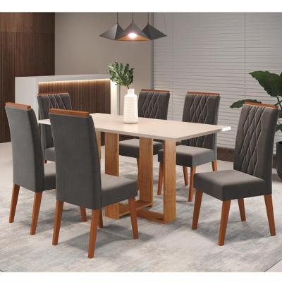 Conjunto Sala de Jantar Mesa Coke 6 Cadeiras Cristal Viero