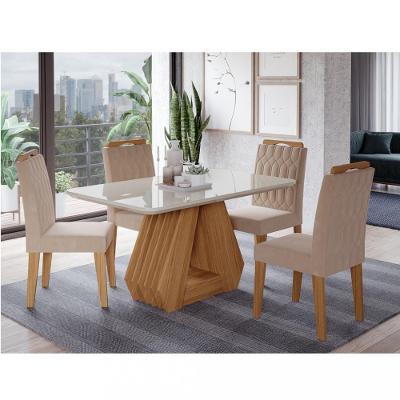 Conjunto Sala de Jantar Mesa Ágata  130cm 4 cadeiras Paola Cimol