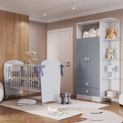 Quarto de Bebê Completo Guarda Roupa e Berço Corujinha Percasa