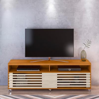 Rack para TV até 65 Polegadas 2 Portas de Correr com Rodízios Cross Frizz Madetec