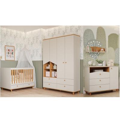 Dormitório Bebê Berço,Cômoda e Guarda Roupa Casinha Permobili