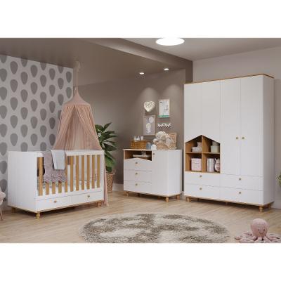 Dormitório Bebê Berço,Cômoda e Guarda Roupa Casinha Permobili