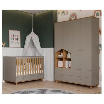 Dormitório Bebê Berço e Guarda Roupa Casinha Permobili