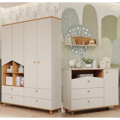 Dormitório Bebê Cômoda e Guarda Roupa Casinha Permobili