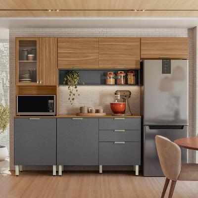 Cozinha Modulada 4 Peças com Tampo e Vidro Alba Demóbile