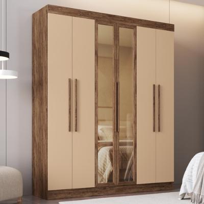 Guarda Roupa Casal com Vidro Reflecta 6 Portas 100 MDF Malibu Doripel