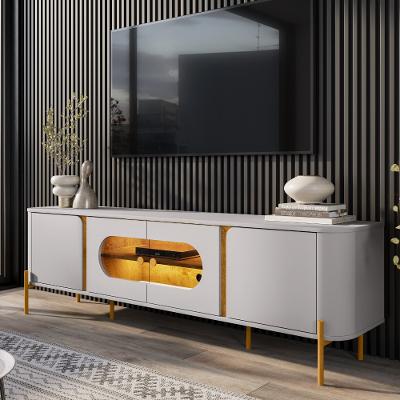 Rack para TV Até 55 Polegadas com LED e Vidro Reflecta 4 Portas com Pés Juquehy Bechara