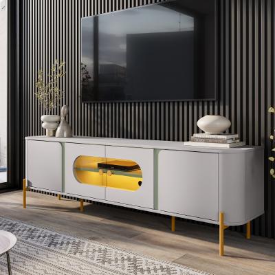 Rack para TV Até 55 Polegadas com LED e Vidro Reflecta 4 Portas com Pés Juquehy Bechara