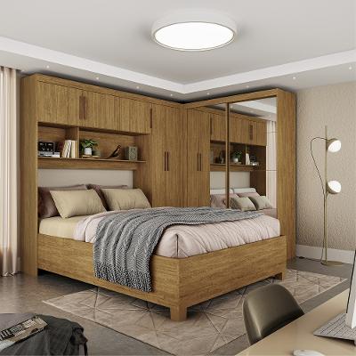 Quarto Modulado Casal com Espelho e Cama 7 Portas Belém Premium Carioca Móveis