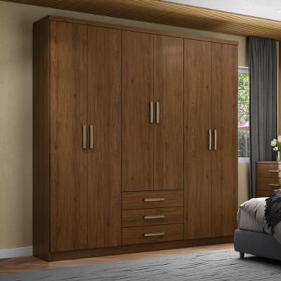 Guarda Roupa Casal 6 Portas 3 Gavetas Pés Caju Henn