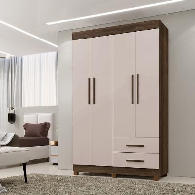Guarda Roupa Solteiro 4 Portas 2 Gavetas com Pés Copacabana New Benetil