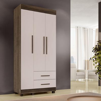 Guarda Roupa Solteiro 3 Portas 2 Gavetas com Pés Copacabana New Benetil