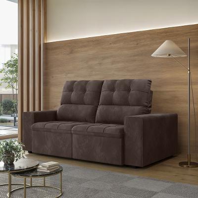 Sofá 3 Lugares Retrátil Reclinável 180cm Suede Roma Flash