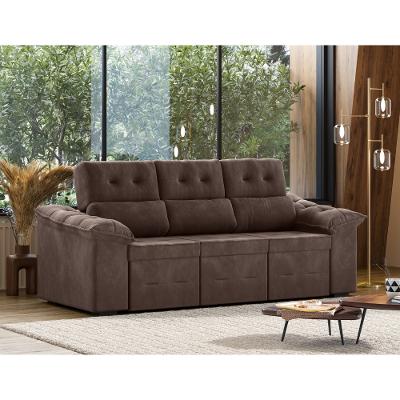 Sofá 3 Lugares Retrátil Reclinável 200cm Suede Suiça Flash