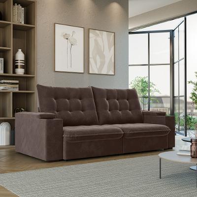 Sofá 3 Lugares Retrátil Reclinável 230cm Sued El Dorado Flash Estofados