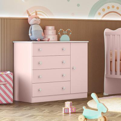 Cômoda Infanti 4 Gavetas 1 Porta Doce Sonho Qmovi